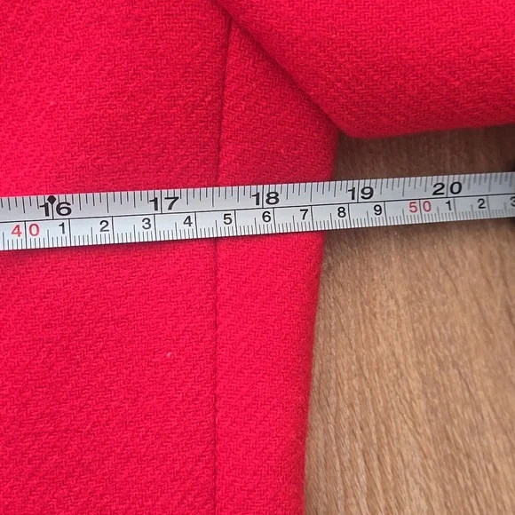 1980s Chester Weinberg Red Wool Blazer Sz L - Picture 8 of 11